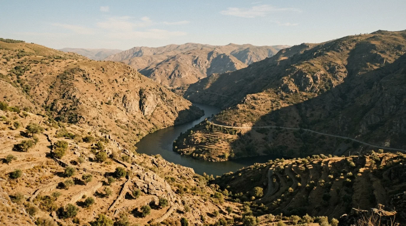 Douro Superior wild river bends unlike other wine regions compared with the Douro Valley